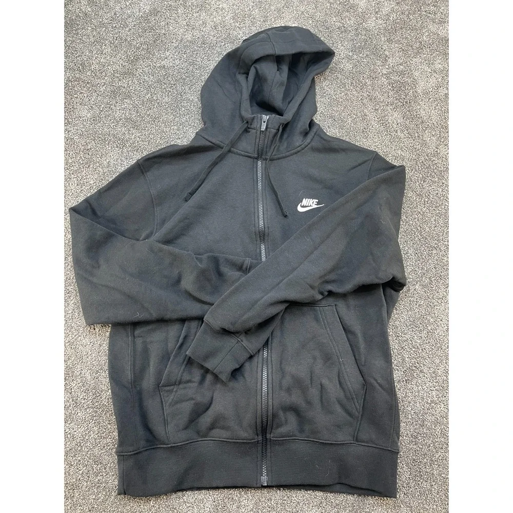 Nike Sportswear Club Men's Full Zip‎ Hoodie Medium Black BV2645-010